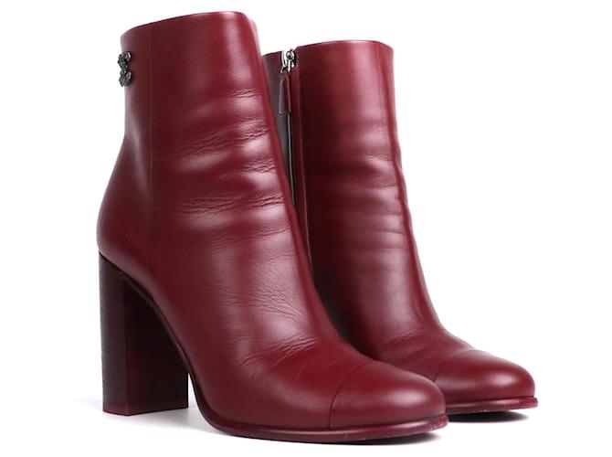 Chanel red boots best sale