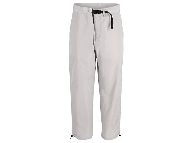 Dior Cargo-Hosen mit Schnalle und Kordelzugsaum aus grauer Baumwolle