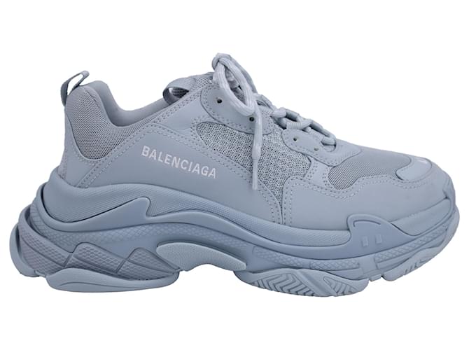 Balenciaga Triple S Sneakers in Light Blue Polyester