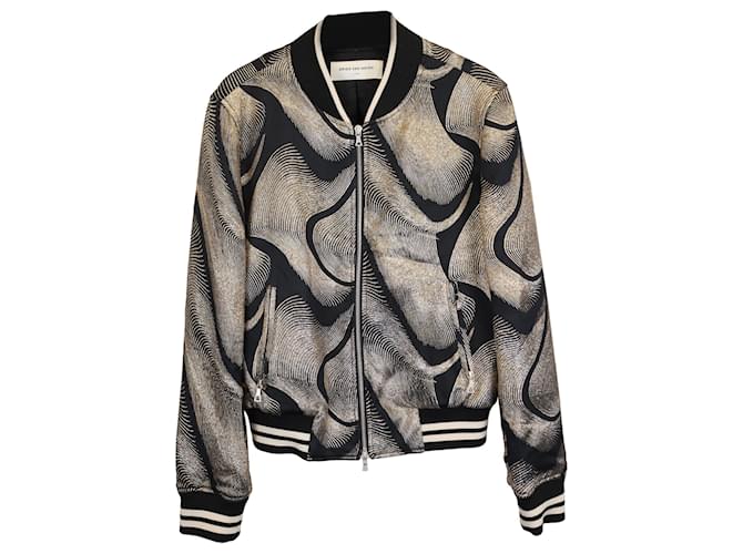 Dries Van Noten Metallic Detail Jacquard Bomber Jacket in