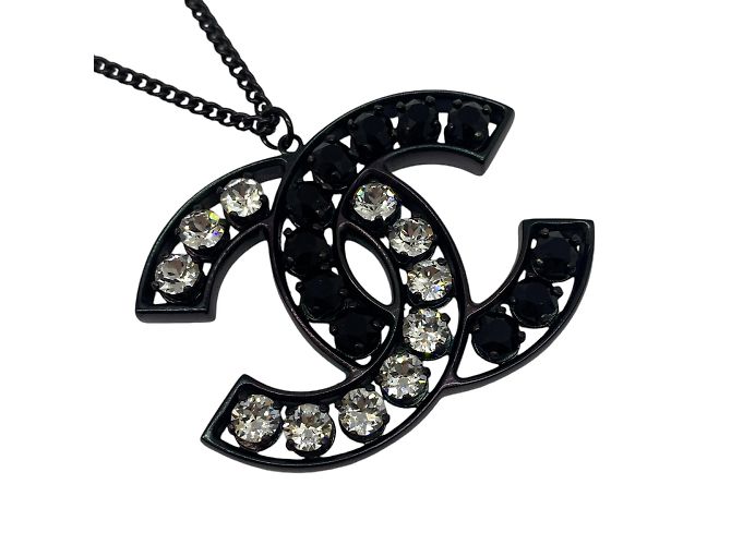 Collana di strass Chanel Nero