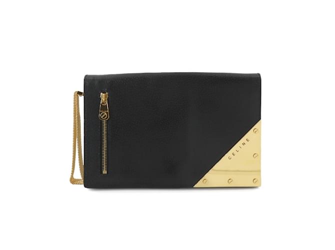 Celine schwarze Leder Clutch