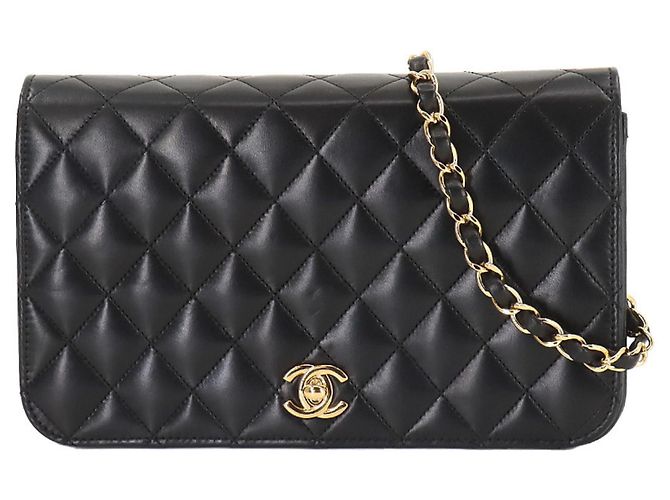 Chanel Matelasse Chain Shoulder Bag Black Leather ref.1612339 