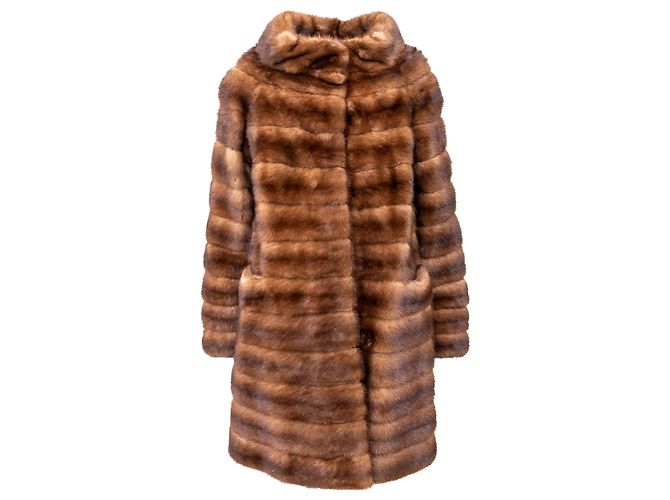 Autre Marque Cappotto in pelliccia foderato Carlo Tivioli Marrone