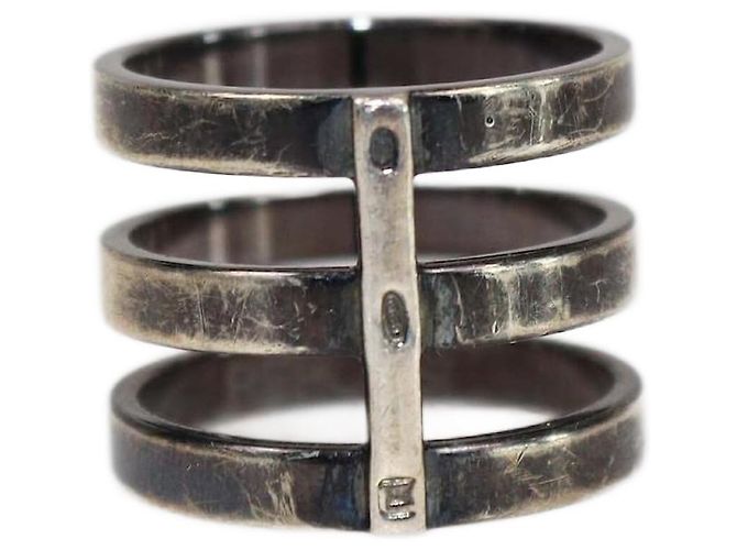 Repossi Sterling Silver Berbere Module 3 Row Band Ring Size 53/ US 6 1/4 Silvery
