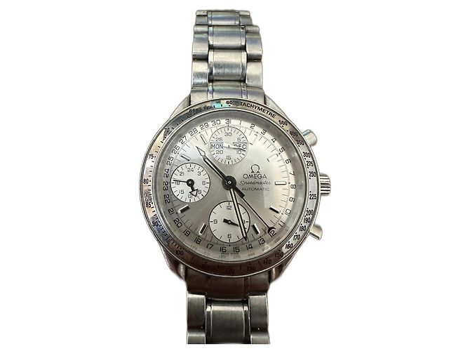 Omega Speedmaster Automático triplo data Hardware prateado