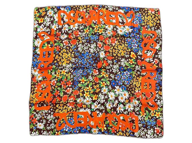Lenço de seda Dsquared2 60x60 cm Multicor