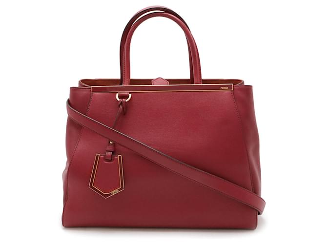 Sac a main Fendi 2JOURS Toujours Cuir Rouge ref.1612815 Joli Closet