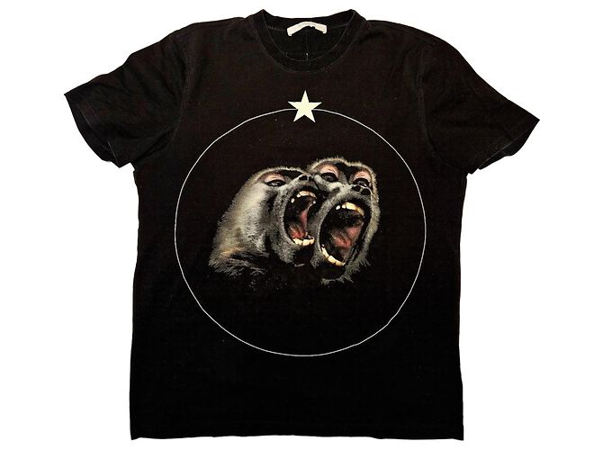 Camiseta Givenchy preta de algodão com gorilas Preto