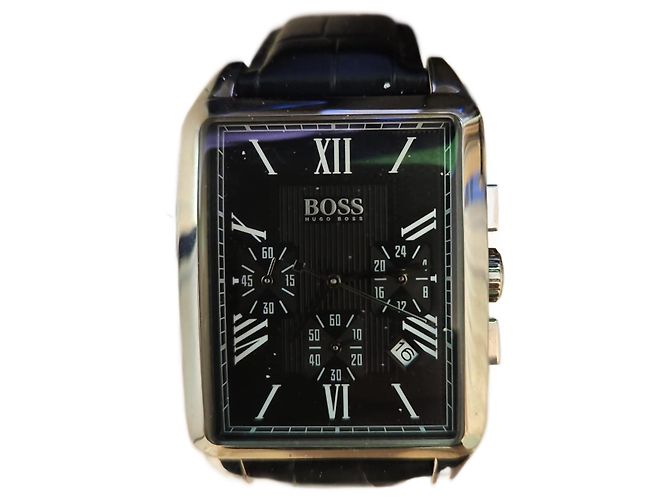 Relógio Cronógrafo Hugo Boss Preto Couro