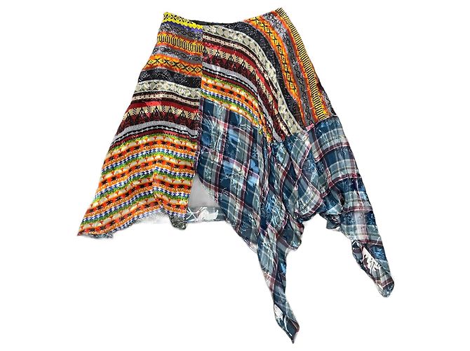 Saia assimétrica Preen By Thornton Bregazzi de seda e viscose Multicor