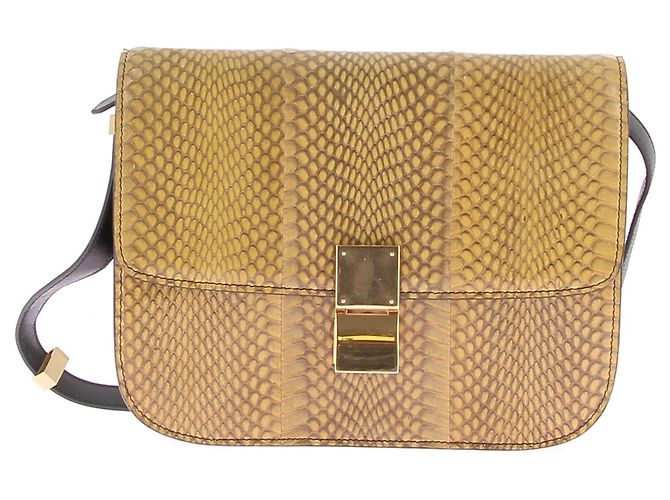 Céline Sacs à main Celine T. Cuirs exotiques Doré