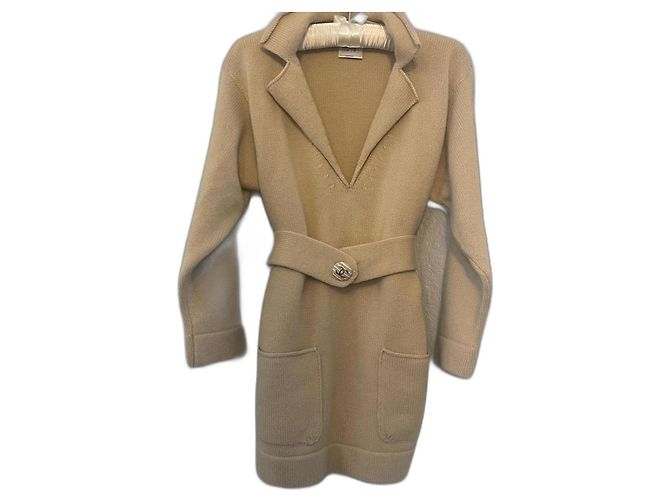Tunika-Pullover aus 100% Kaschmir von Chanel Beige