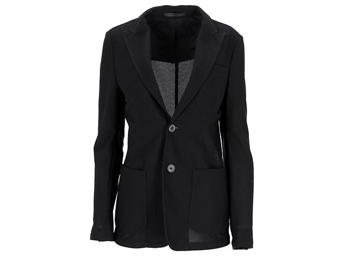 Giorgio Armani Mesh Back Blazer aus schwarner Polyamid