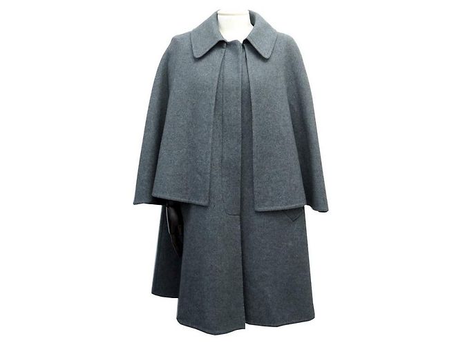 Hermès NUEVO ABRIGO DE CACHEMIRA GRIS HERMES CAPE T36 S