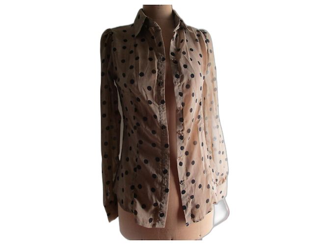 Dolce & Gabbana Kamelhemd, Punkte, Größe 36.