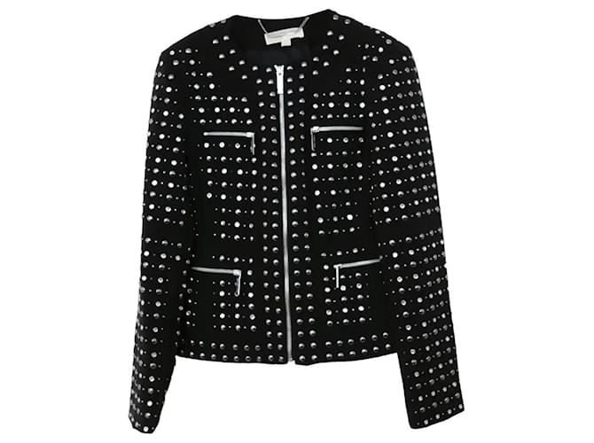 Michael Kors Black Crystal Studded Jacket Polyester ref.1614606 Joli Closet