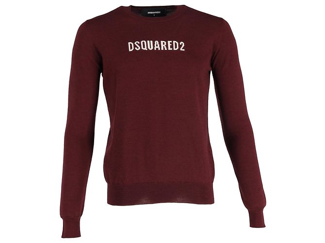 Pull en laine rouge à col rond Dsquared2