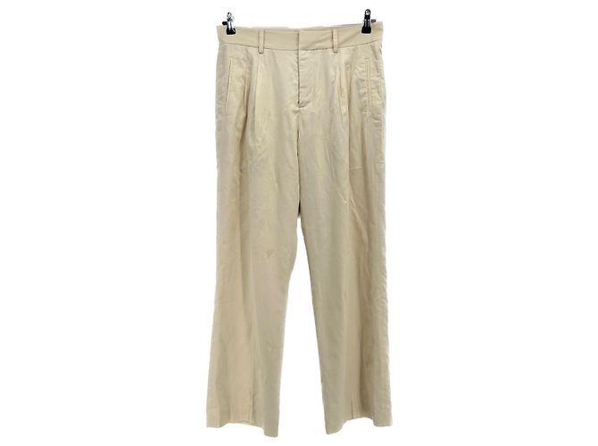 Autre Marque Venroy Hose T.FR 32 Leinen Beige