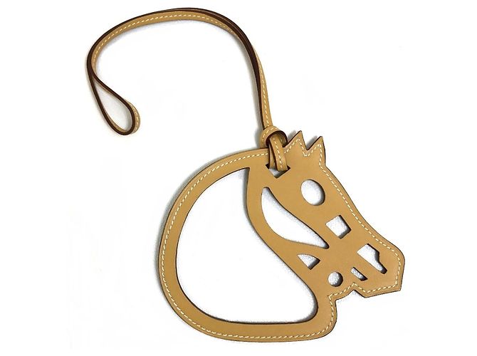 Hermès Hermes Petite H Paddock Cheval Strap Charm Beige