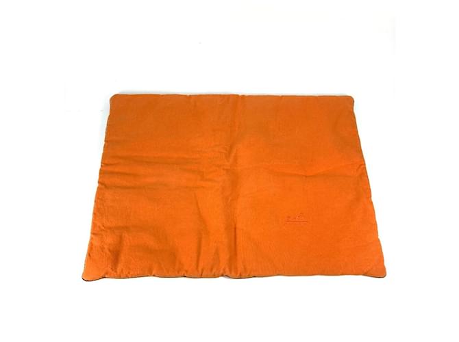 Hermès Hermes Orange Cotton Cushion  ref.1614816