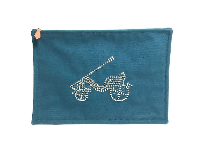 Hermès Pochette piatta Velocipedi con borchie per bicicletta Hermes Blu