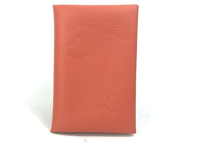 Hermès Hermes Orange Swift Leather Business Card Case