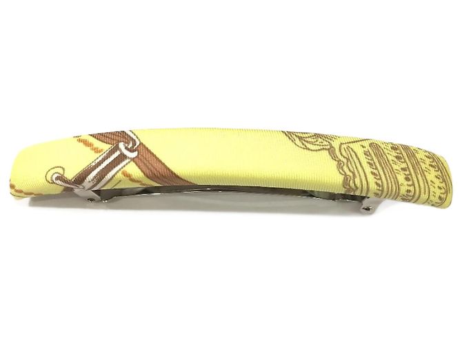 Hermès Fermaglio per capelli in seta gialla Hermes Giallo 
