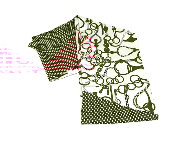 Hermès Hermes Bandeau Scarf Maxi Twilly Silk White Red  ref.1614865