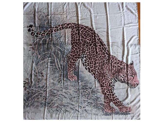 Hermès Sciarpa Quadrata Panthera Pardus Cashmere 140 Robert Dallet Multicolore