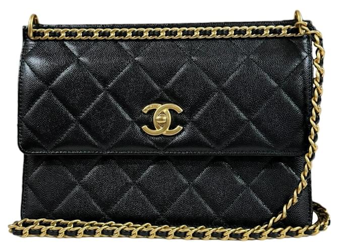 Timeless Chanel Small Flap Bag in Black Caviar Leather  ref.1615236