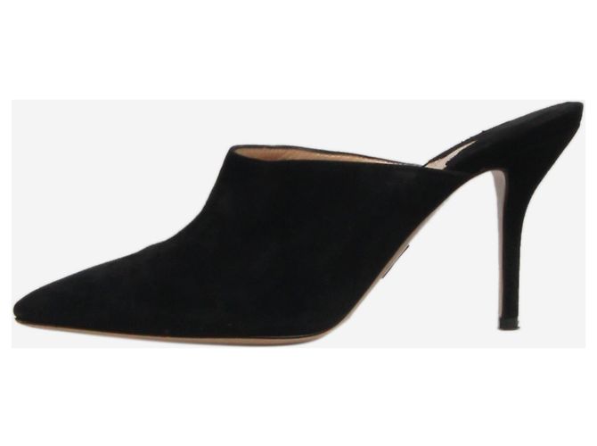 Paul Andrew Black suede pointed-toe mules - size EU 37