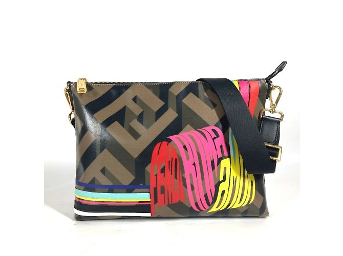 Bolso de hombro multicolor arcoíris Fendi 7V70 Castaño