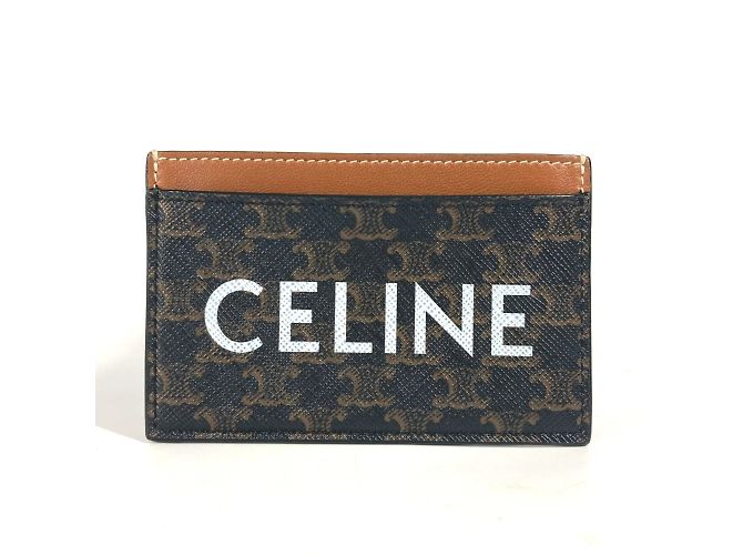 Céline CELINE Triomphe Business Card Holder Brown