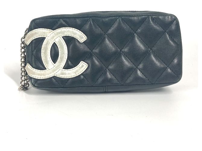 Chanel Cambon Line CC Coco Mark Pen Case Black White