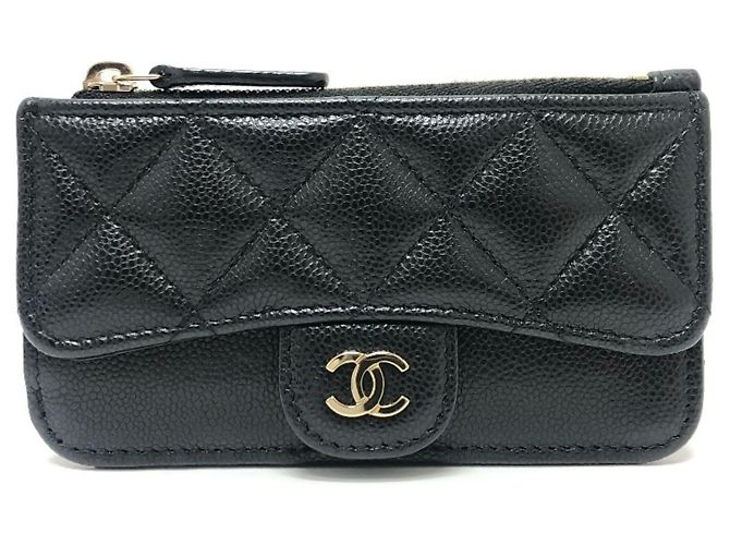Monedero de cuero caviar Chanel Negro