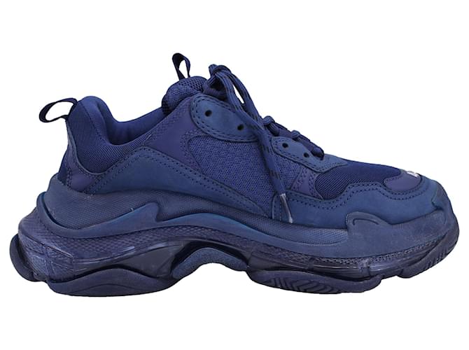 Balenciaga Triple S Sneakers in Navy Blue Polyester ref.1616778 Joli Closet