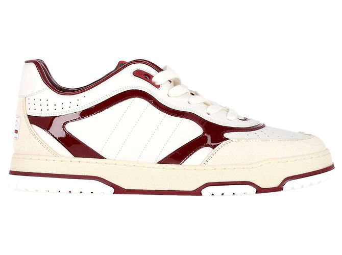 Baskets Gucci Re-Web basses en cuir bordeaux