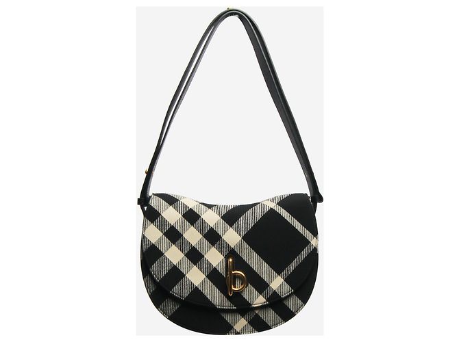 Burberry Schultertasche mit schwarzem Jacquard-Karo