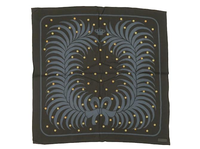 Écharpe en soie Hermès Carre 90 perles Noir Doré  ref.1617583
