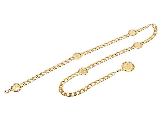 Cinto de corrente medallion Coco Mark da Chanel Dourado
