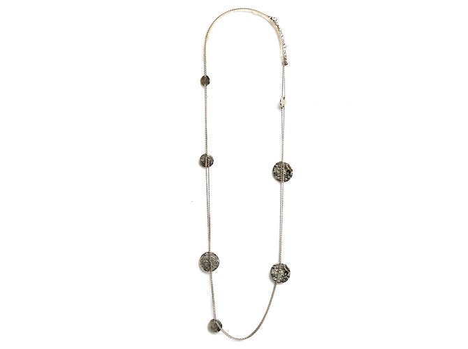 Colar Sautoir Chanel PE16 SS16 Moedas de Prata CC String