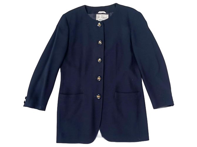 Giacca lunga blu da donna Les Copains vintage