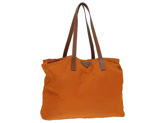 PRADA Tote Bag Nylon Orange Silver Auth ac3237 Silvery ref.1618480 Joli Closet