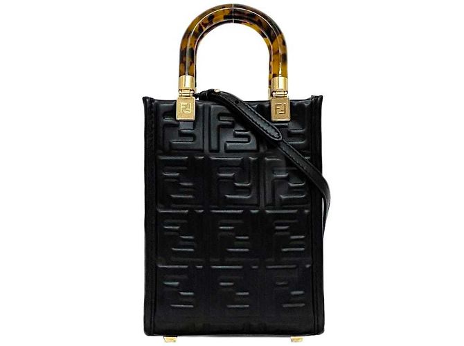 Fendi 2-Way Handbag in Black Leather