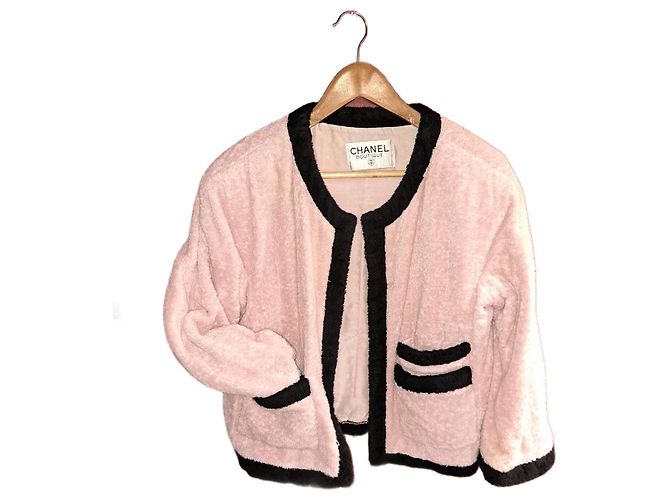 Jaqueta de Material de Espuma Chanel Rosa