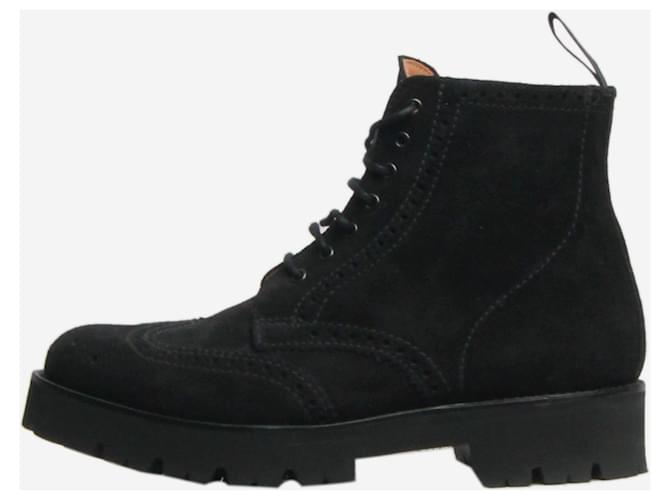Autre Marque Black suede ankle boots - size EU 37.5  ref.1619055