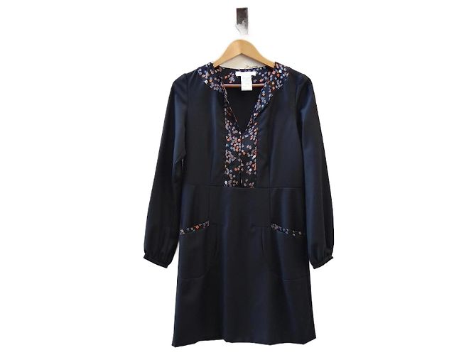 Abito Chloé nero in lana e seta