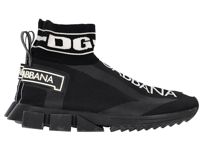  Dolce & Gabbana Sorrento High Top Sneakers in Black Polyamide  ref.1620626