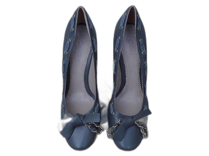 Chloé Leather Pumps Grey Size 36.5